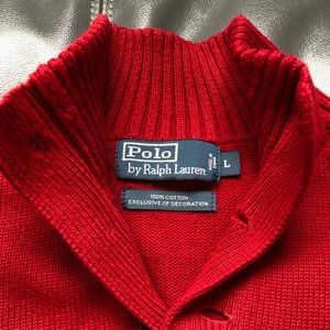 Men’s polo Ralph Lauren half button up sweater L